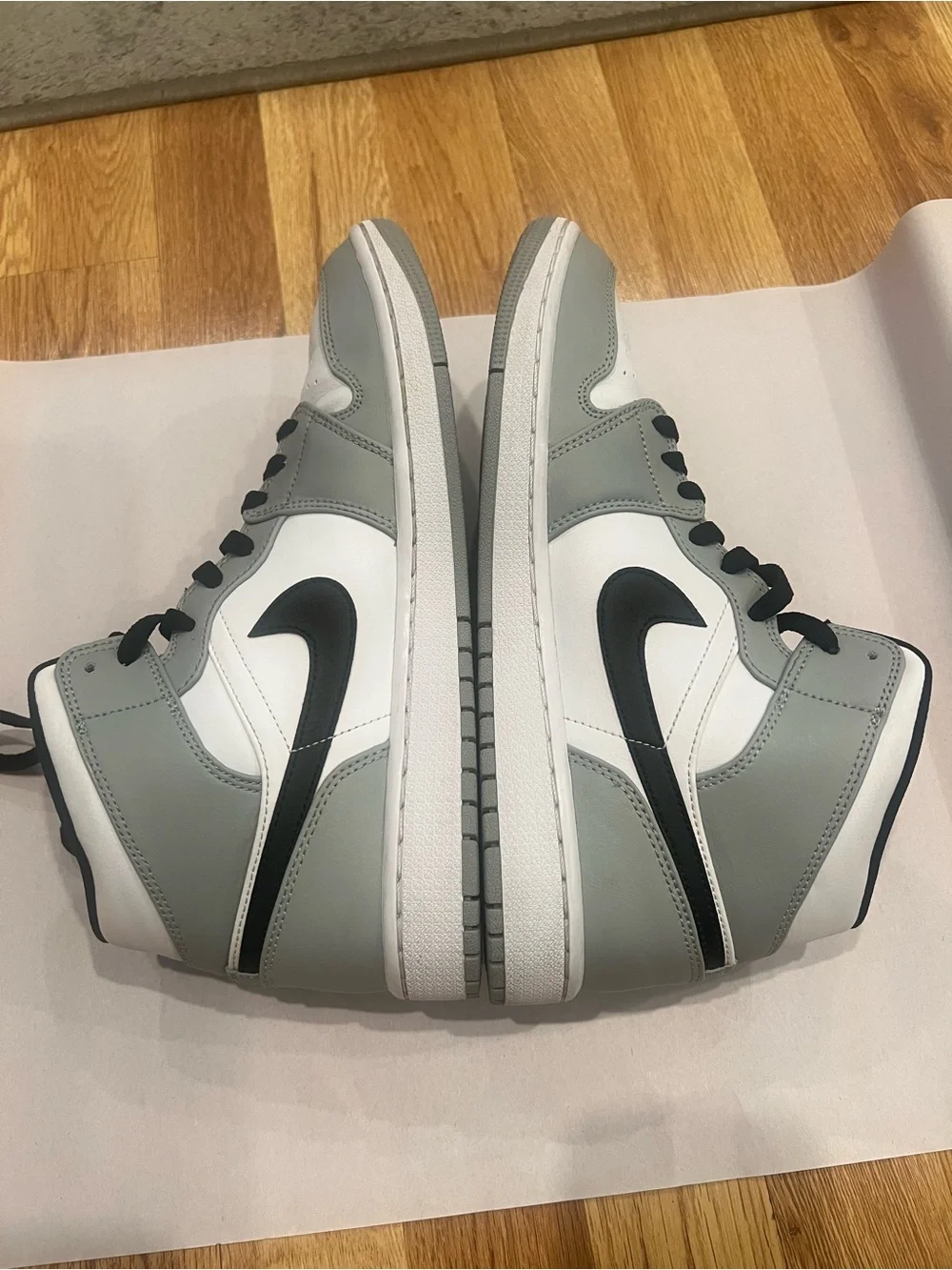 Jordan High-Top Sneakers - White & Gray with Black Accents